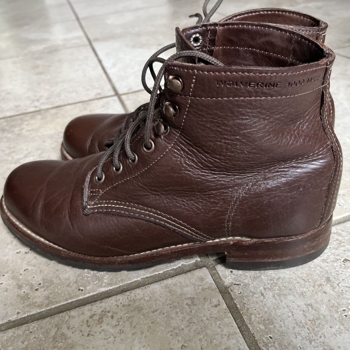 Wolverine 1000 Mile Centennial Bison Leather W00913 Boots Chocolate Brown 11D Centennial-1000-Mile-Boot-  main image 2