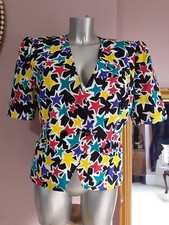 *WINDSMOOR* Colourful Stars Pattern Statement Vintage  Short Sleeved Jacket