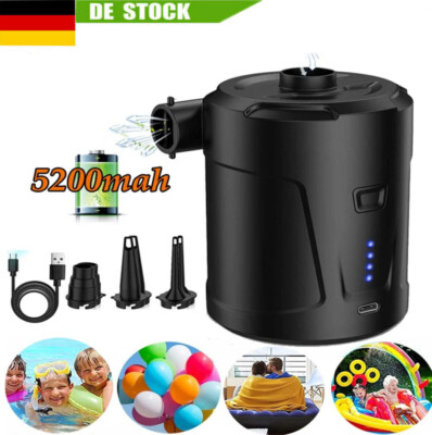 Elektrische Luftpumpe 5200mAh Luftbett Luftmatratze Schlauchboot Pool