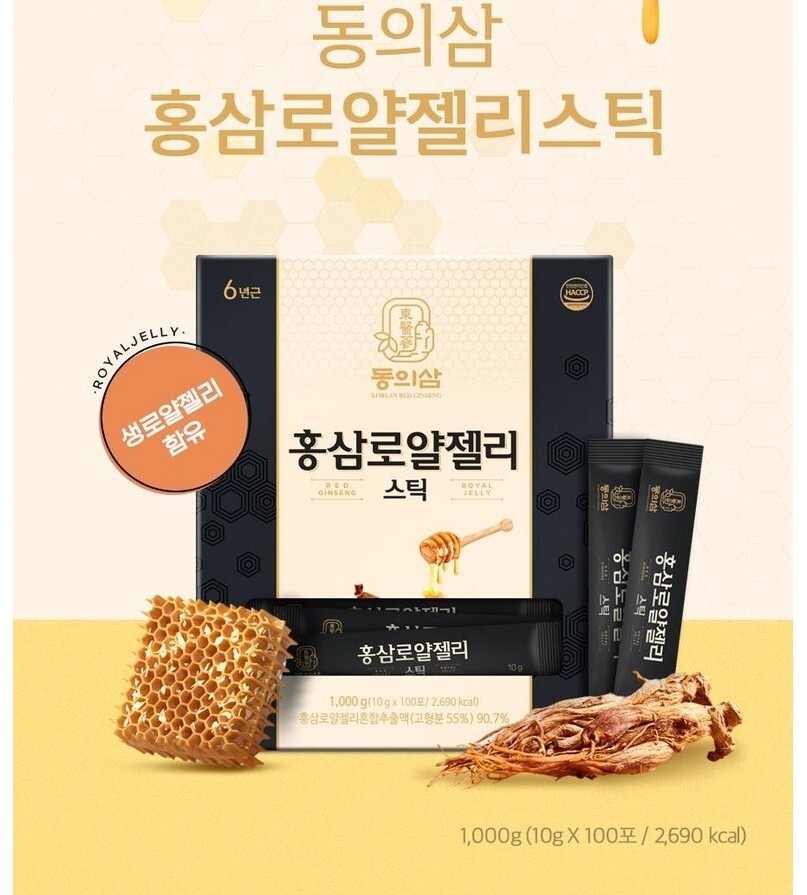 Donguisam Hongsam Royal Jelly Stick 1kg(10g x 100Stick) 6Years Old