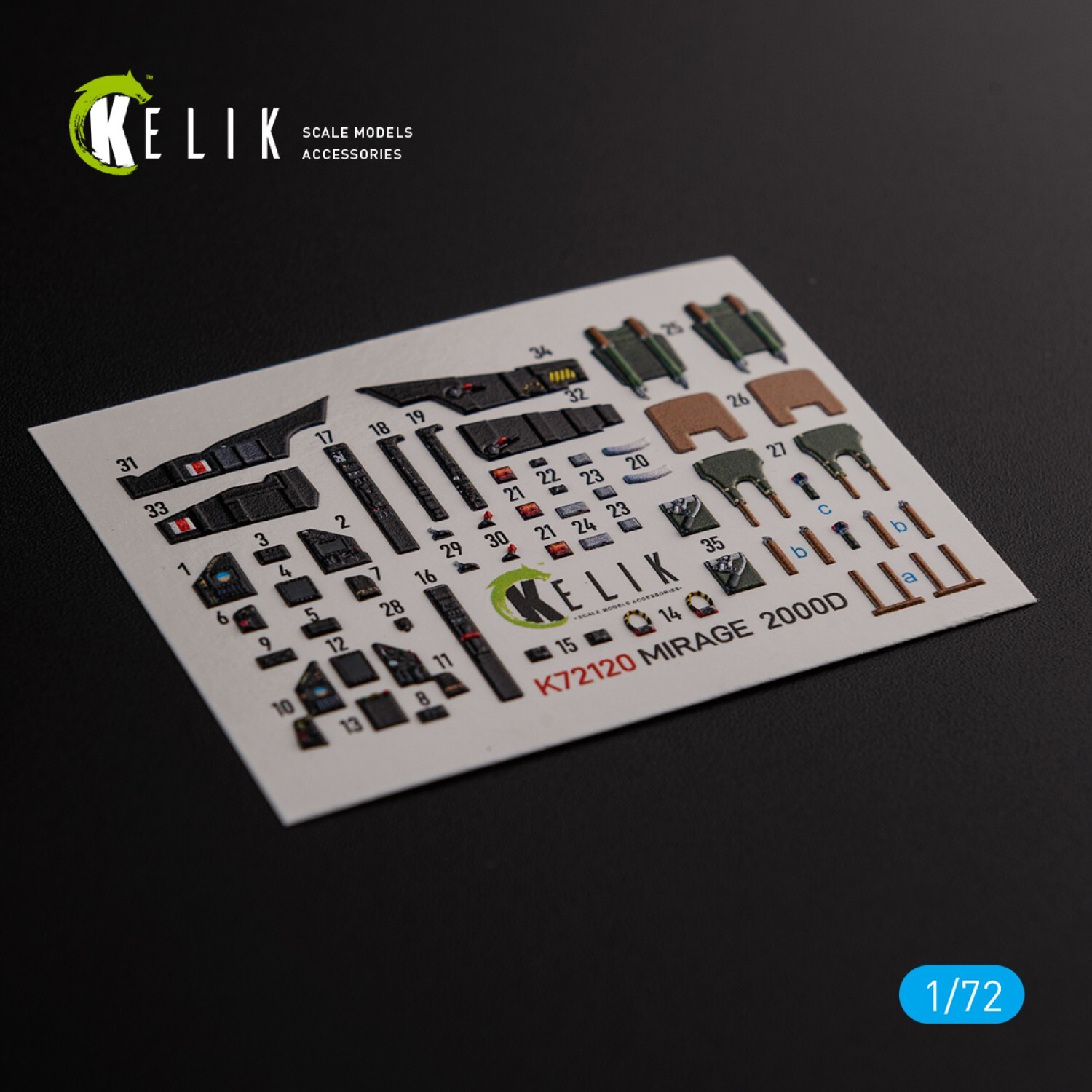 Mirage 2000D. Interior 3D Decals (for ModelSvit) Scale 1:72 KeliK K72120