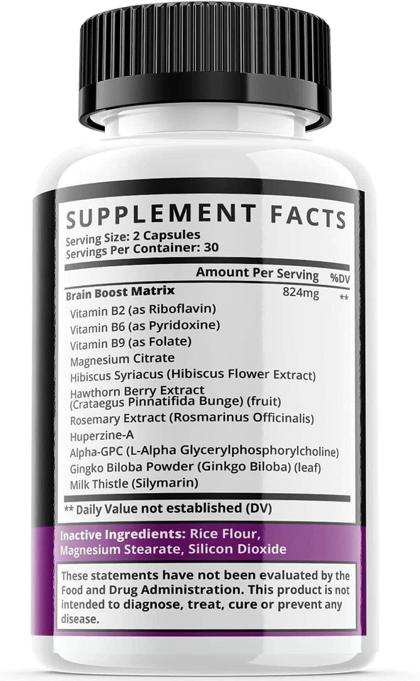 (pacote com 2) NZT-48 Brain Booster, NZT-48 foco ilimitado nootrópico (120 cápsulas) - Imagem 2 de 3