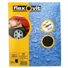 Image of FLEXOVIT WET & DRY PAPER P80 PACK OF 25 66254471692 TOP QUALITY ITEM
