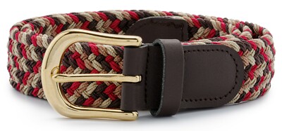 STREEZE 30mm Multicoloured Stretch Belt with Gold Buckle