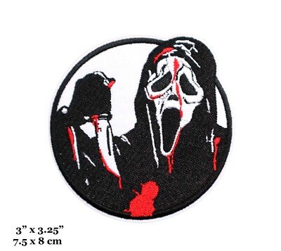 Scream Horror Movie Ghost Face Bloody Knife Embroidered Iron On Patch ...