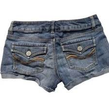 So Authentic American Heritage Junior Denim Shorts, Size 5 w/Brown Accent Wave