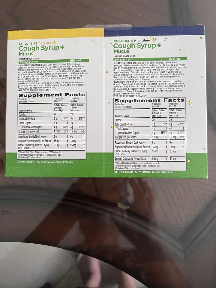 zarbees Children Cough+Mucus Day&Night Time Syrup 12&under -6pc Exp03/25 - Image 2 of 3