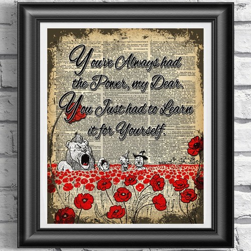 DICTIONARY ART PRINT the Wizard of Oz Home Decor on antique pages Pictures - Picture 12 of 17