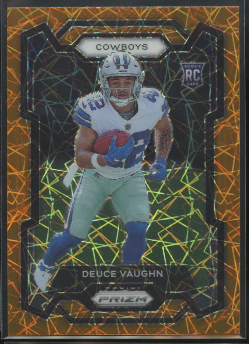 2023 Panini Prizm Orange Lazer Deuce Vaughn Rookie Dallas Cowboys #324