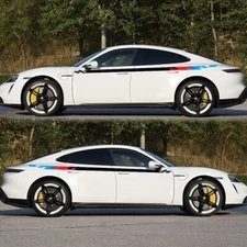 Racing Lattice Stripe Graphics Decal Stickers For Car Body Side Vinyl Decoration