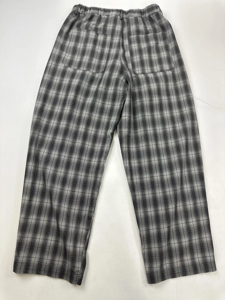 Pantalones para mujer Urban Outfitters M gris a cuadros plisados Foto 2 de 4