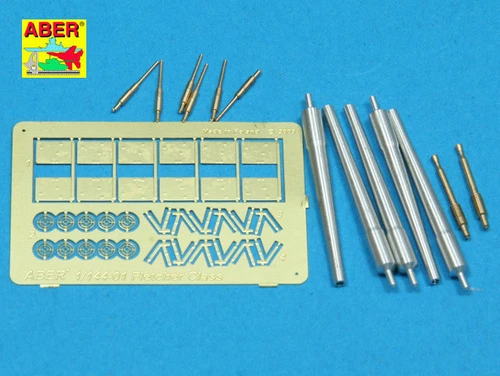 USS FLETCHER ARMAMENT SET to REVELL (5in, 40mm Bofors, 20mm Oerlikon) 1/144 ABER