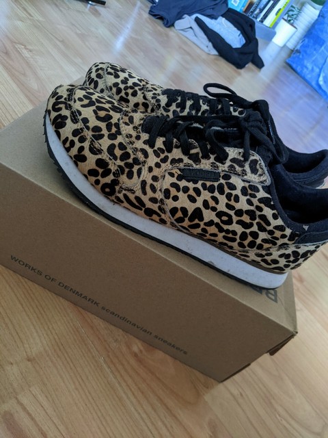 woden trainers leopard print