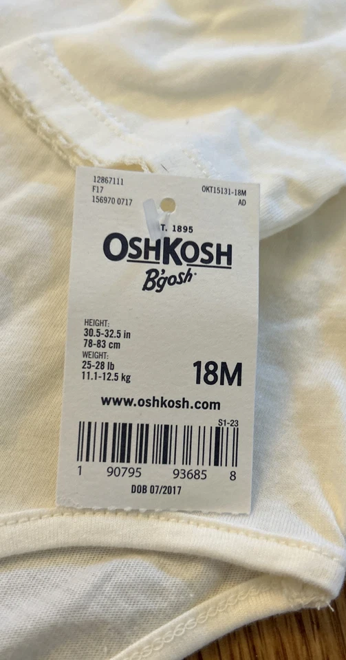 ¡NUEVO CON ETIQUETAS! Oshkosh Bgosh Bebé 18 Meses Manga Larga Una Pieza Bunny Queen 2017 🐰 Foto 2 de 4