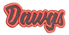 Georgia Dawgs Text  Embroidered Applique Iron On Patch Various Sizes Customize