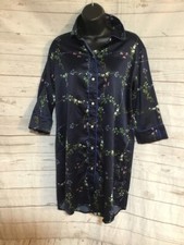 LAUREN Ralph Lauren Women's Pajama Long Shirt Dark Blue Floral Size XS