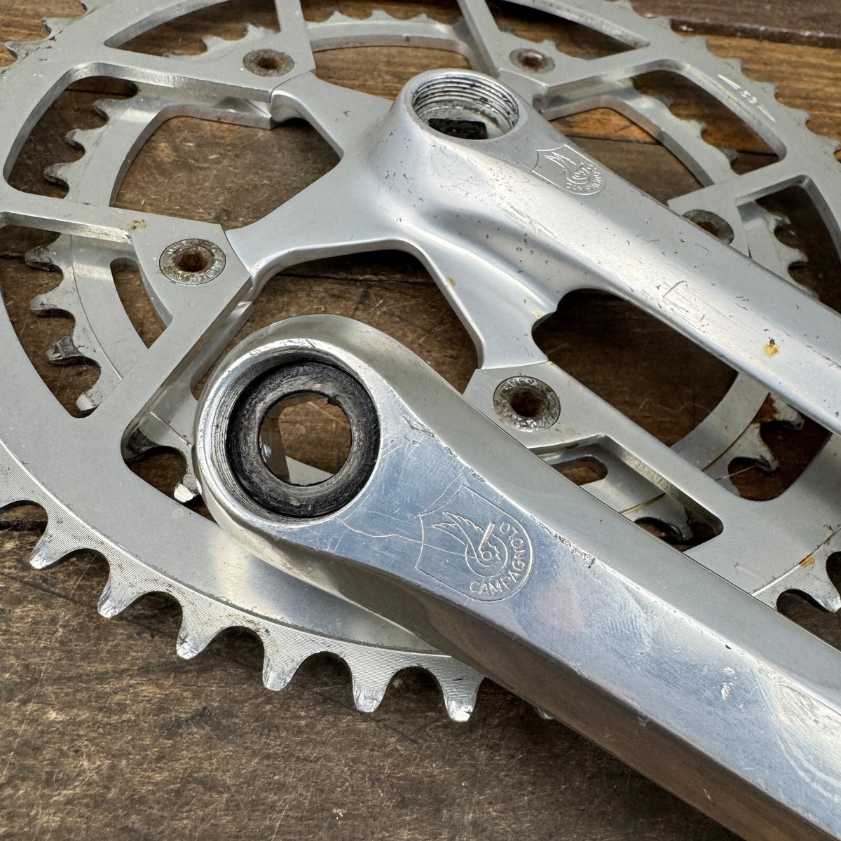 Plateau Campagnolo 39 Dents - 135 BCD - Argent - Made In Italy - Vintage Route