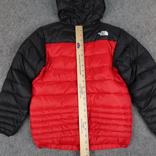 The North Face Jacket Youth Large 14/16 Red Black Puffer Coat 550 Down Hooded - Picture 6 of 13