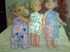 CLEARANCE SALE DOLL CLOTHES  3 PAIR OF PAJAMAS   FIT 10 11 12 INCH SET 3
