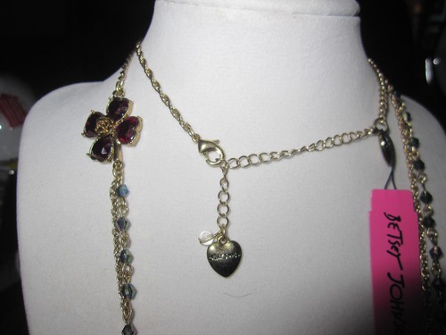 BETSEY JOHNSON FLIGHT OF FANCY OWL WITH CHARMS LONG NECKLACE - Picture 4 of 4