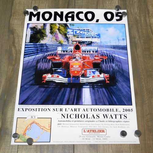 2005 Exposition MONACO 05 Michael Schumacher Ferrari Nicholas Watts 18x24 Poster