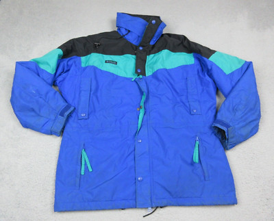 VINTAGE Columbia Jacket Mens Adult Large Blue Outdoors Ski Parka Hooded Coat