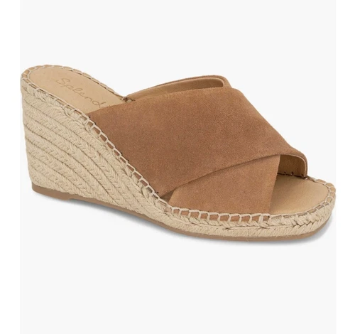 Splendid Britt Espadrille Platform Wedge Slide Sandal In Cafe