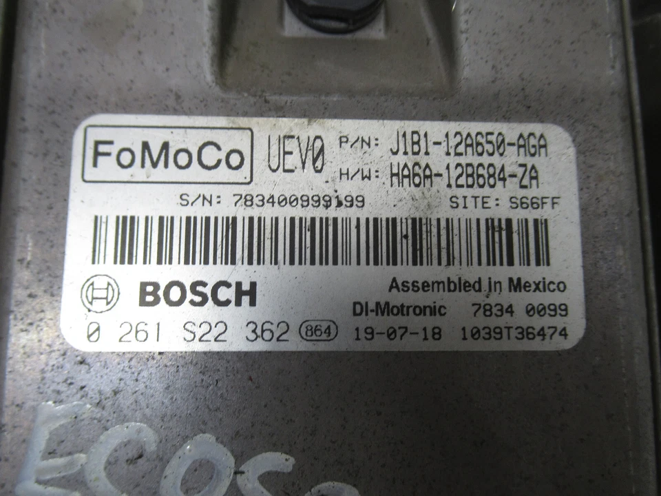 2019 FORD ECOSPORT ST-LINE CR6 1.0 PETROL AUTO MK2 ENGINE ECU (M1JU) REF13153 - Image 2 of 4