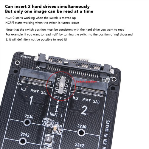Dual M.2 NGFF To SATA 3.0 SSD USB Adapter Set 2in1 External Hard Drive Box - Afbeelding 12 van 15