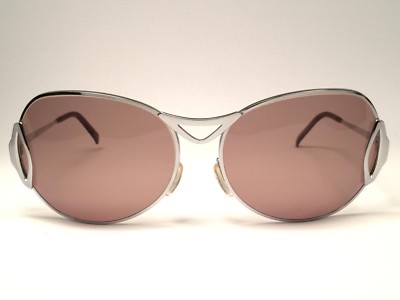 VINTAGE CHRISTIAN DIOR D59 SILVER OVERSIZED ULTRA WIDE SUNGLASSES