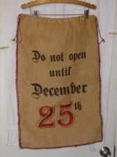  Burlap Santa Claus Sack Christmas Stocking Drawstring Gift Bag 