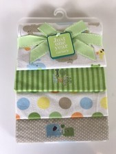 Carters NWT 4 Ct Baby Receiving Blanket Zoo Animal Bugs Green Neutral