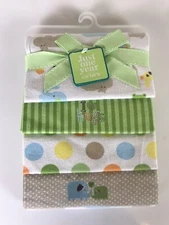 Carters NWT 4 Ct Baby Receiving Blanket Zoo Animal Bugs Green Neutral