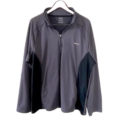 Reebok 1/4 Quarter Zip Pullover Mens Jacket Sz XXL Gray Plus Size Sporty Fall