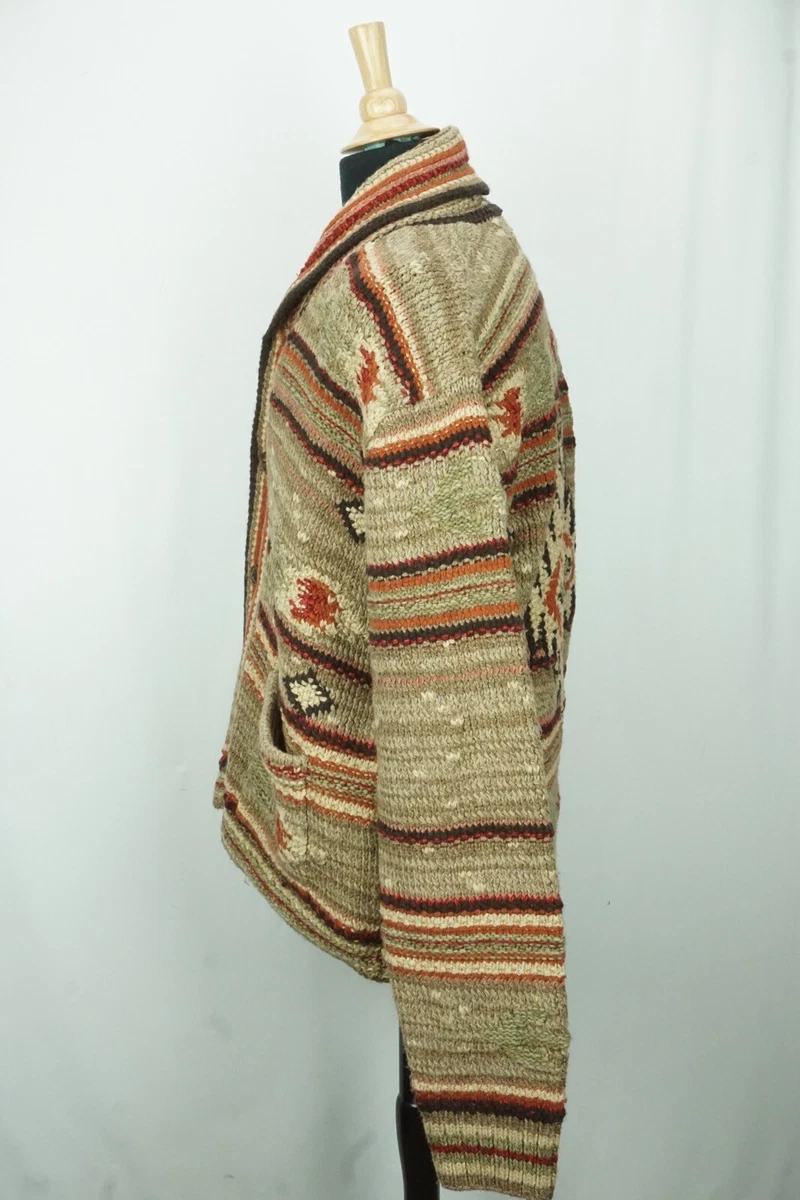 RRL Double RL Ralph Lauren Western Navajo Serape Hand Knit Wool