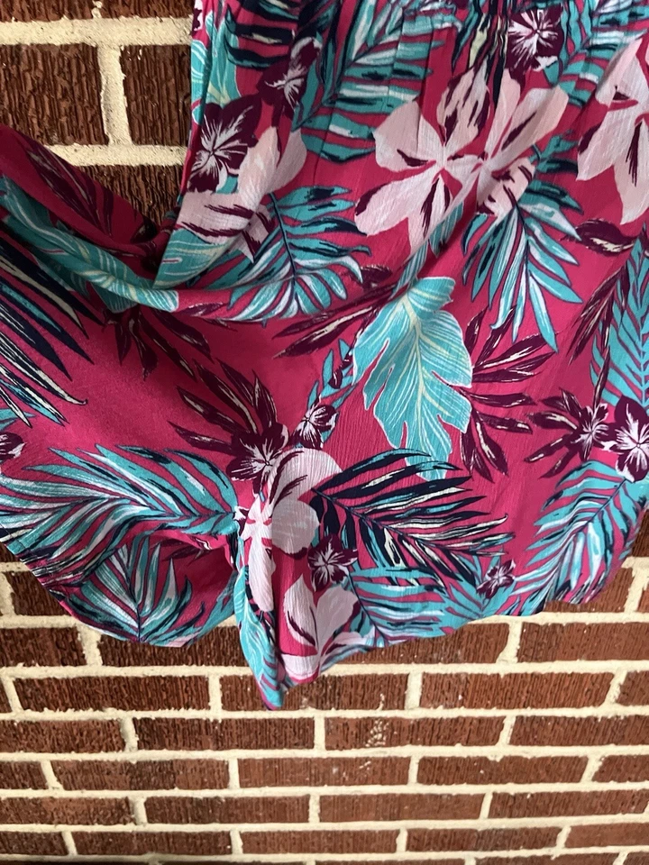 Mameluco Terra & Sky estampado hawaiano ajuste generoso talla 14W nuevo con etiquetas Foto 4 de 4