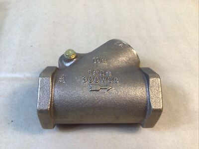 1-1/2  NPT Check Valve Bronze Body Y Pattern In Line Pipe 150 S Psi 300 WOG LF