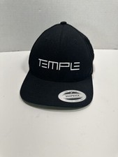 Temple The Classics Yupoong Black Wool Blend Snap Back Hat Baseball Cap TEMPLE