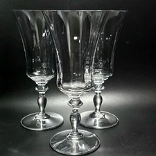 3 Mikasa Jamestown Iced Tea Glasses 8" clear crystal optic glasses Austria flaw