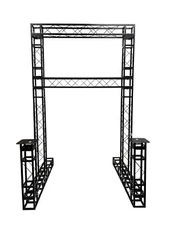 Black 10.6 ft. Height 6.56 ft. Width Double Tier Truss Arch System With Totems