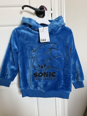 H&M Boys Sonic The Hedgehog Super Soft Hoodie Sweatshirt Size 3/4t New with Tags