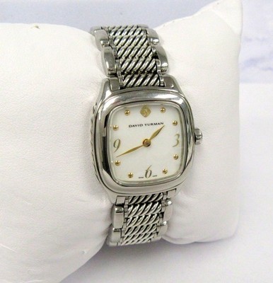 David Yurman Sterling Silver Thoroughbred Quartz Bracelet Watch  T304-XSST - 6''