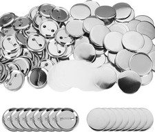 100 Pieces Blank Button Badge Parts for Button Maker Machine, Metal Shells Me...