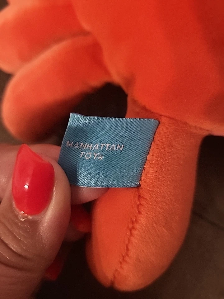 Манхэттен игрушка вельветовый мягкий плюшевый мягкая оранжевый/розовый краб океан детский декор б/у в отличном состоянии - Изображение 4 из 4