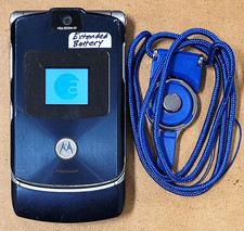 Motorola RAZR V3a - Blue  Alltel  CDMA Flip Phone - Very Rare Color / Extended