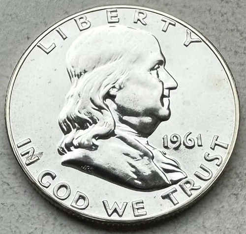 1961 Proof Franklin Half Dollar 90% Silver-INV#8507