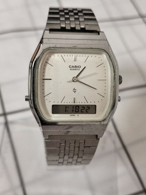 Rare CASIO AQ-340 Analog-Digital Men's Watch, 80s Vintage