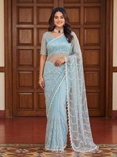 Saree Party Indian Wear Sari Designer Bollywood Blouse Wedding Ethnic Pakistani