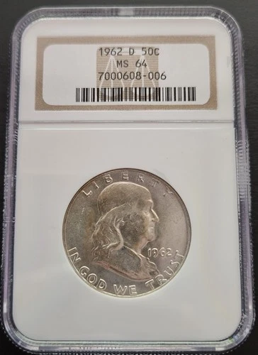1962-D Franklin 50C - NGC MS-64