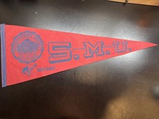Vintage Southern Methodist Mustang SMU Texas University Pennant 11x29